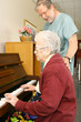 Photo: senior woman pensioner playing piano senior woman pensioner playing piano