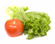 green salad with red tomato