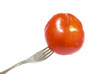 tomato on the fork