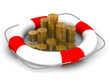 Insurance of monetary contributions. Isolated 3D image