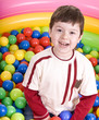 Happy birthday of fun boy in balls.