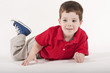 Little boy in a red shirt