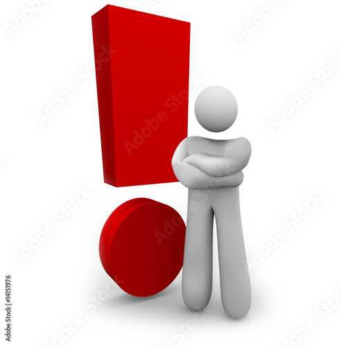 Illustration: Exclamation Mark and Angry Man Exclamation Mark and Angry Man