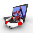 Rescue from financial crisis. Isolated 3D image