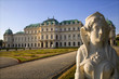 Vienna - sphinx and Belvedere palace in morning Vienna - sphinx and Belvedere palace in morning
