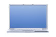 laptop, geoeffnet, freisteller, frontal