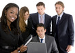 business woman leading a team