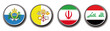 set of 4 national flag vector icons