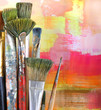 Paintbrush on painted background...
