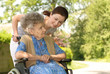 Senior woman in a wheelchair Senior woman in a wheelchair