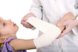 Doctor give first aid of child. Doctor give first aid of child.
