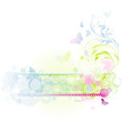 Vektor: Floral background design with butterflies Floral background design with butterflies