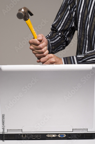 Man Hitting Computer