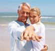 Mature couple having fun at the beach