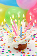 Birthday candles on colorful background Birthday candles on colorful background