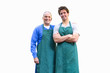 Green grocers, smiling, portrait, cut out