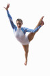 female gymnast balancing with leg in the air, cut out