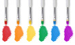 Painting Rainbow Colors with Paintbrush