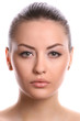 close-up portrait on white