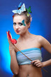 model with butterfly bodyart model with butterfly bodyart