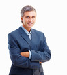 A handsome business man isolated on white background