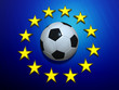 Soccer ball on European Union flag