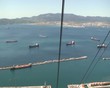 Time lapse cable car down side of Gibraltar with Spain Time lapse cable car down side of Gibraltar with Spain