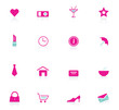 Woman pink icons for website, magazine.. (vector set)