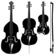 Stringed instruments in detailed vector silhouette. Stringed instruments in detailed vector silhouette.