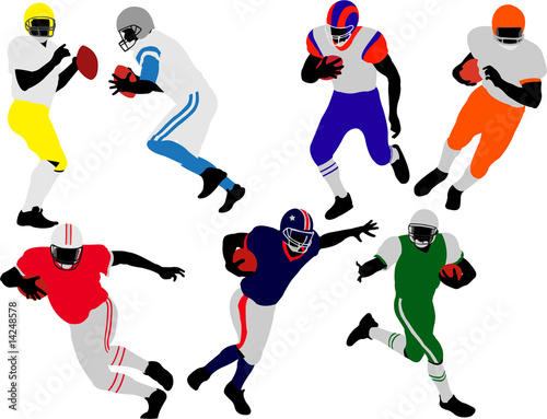 american football players silhouette
