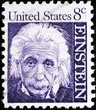 Albert Einstein portrait on US postage stamp