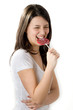 Brown hair girl and a lollipop