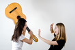 Fighting with a guitar