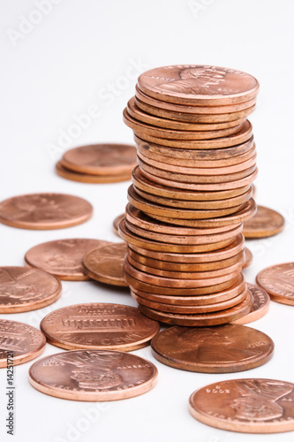Photo: pile of U.S. pennies pile of U.S. pennies