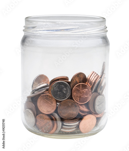 Photo: jar of US coins jar of US coins