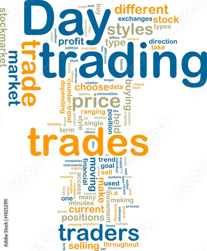 Illustration: Day trading wordcloud Day trading wordcloud