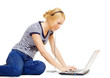 Young beautiful woman useing laptop