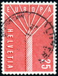 Helvetia. Europa. Timbre postal oblitéré.