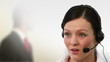 Video: Beautiful brunette woman in a call center Beautiful brunette woman in a call center