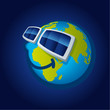 Happy World with solarpanel-sunglasses