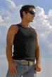 Handsome young man posing outdoors