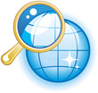 Global Search Glossy Vector Icon