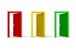 Three Open Coloured Doors