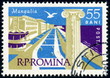 Romina. Mangalia. Timbre postal oblitéré.