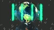 Music 3D world with headphones and digital effects