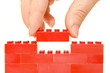 construction of a wall from the children's designer