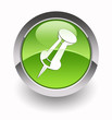 Push pin glossy icon