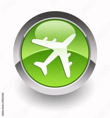 Illustration: Airplain glossy icon Airplain glossy icon
