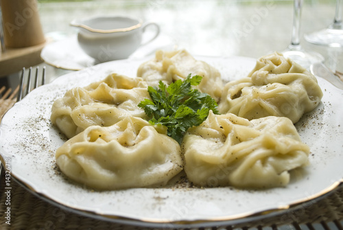 Photo: Traditional kazakh and uzbek dish - manti Traditional kazakh and uzbek dish - manti
