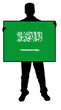 vector illustration of a man holding a flag of saudi arabia vector illustration of a man holding a flag of saudi arabia